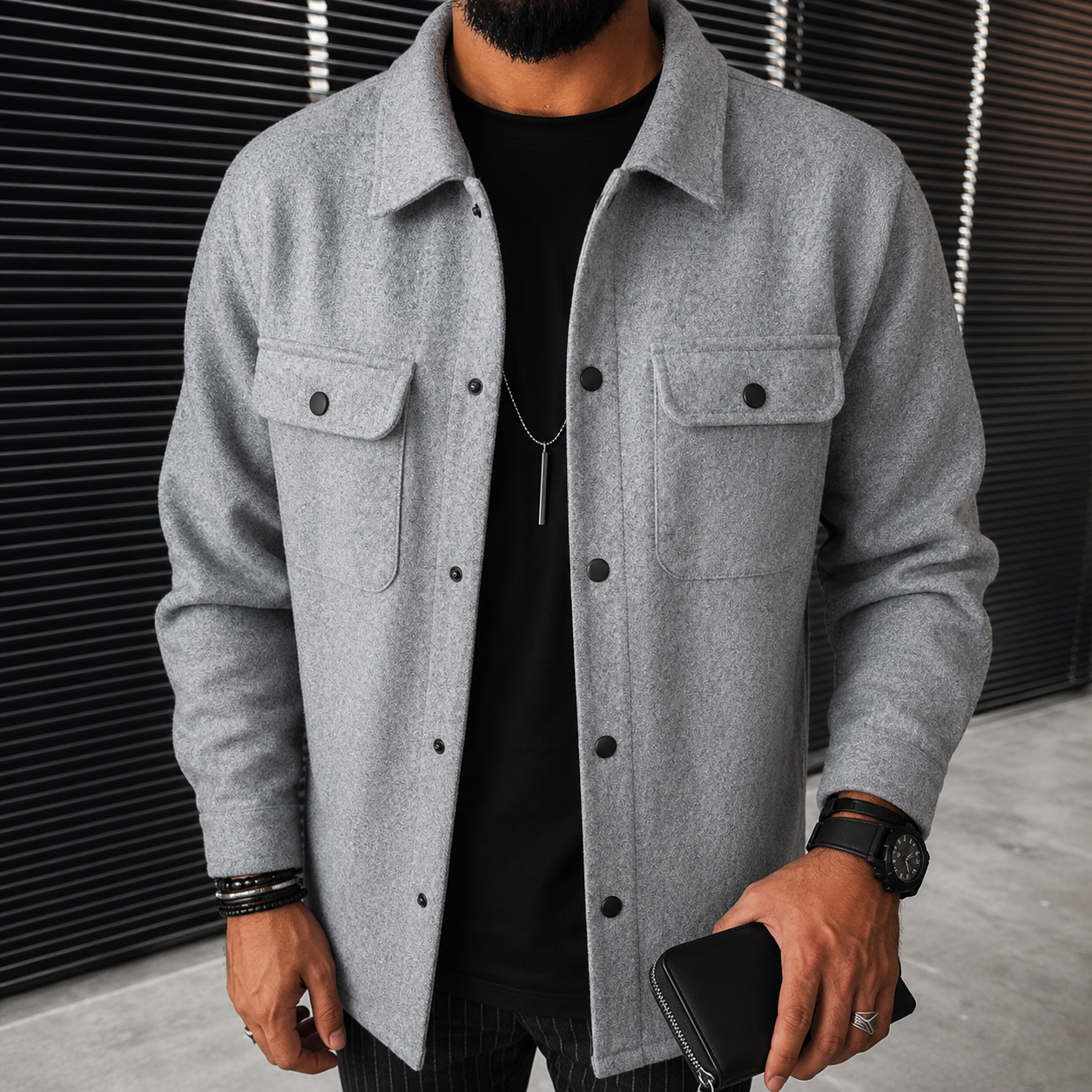 Finn - Bequemes Herren-Overshirt mit Knöpfen
