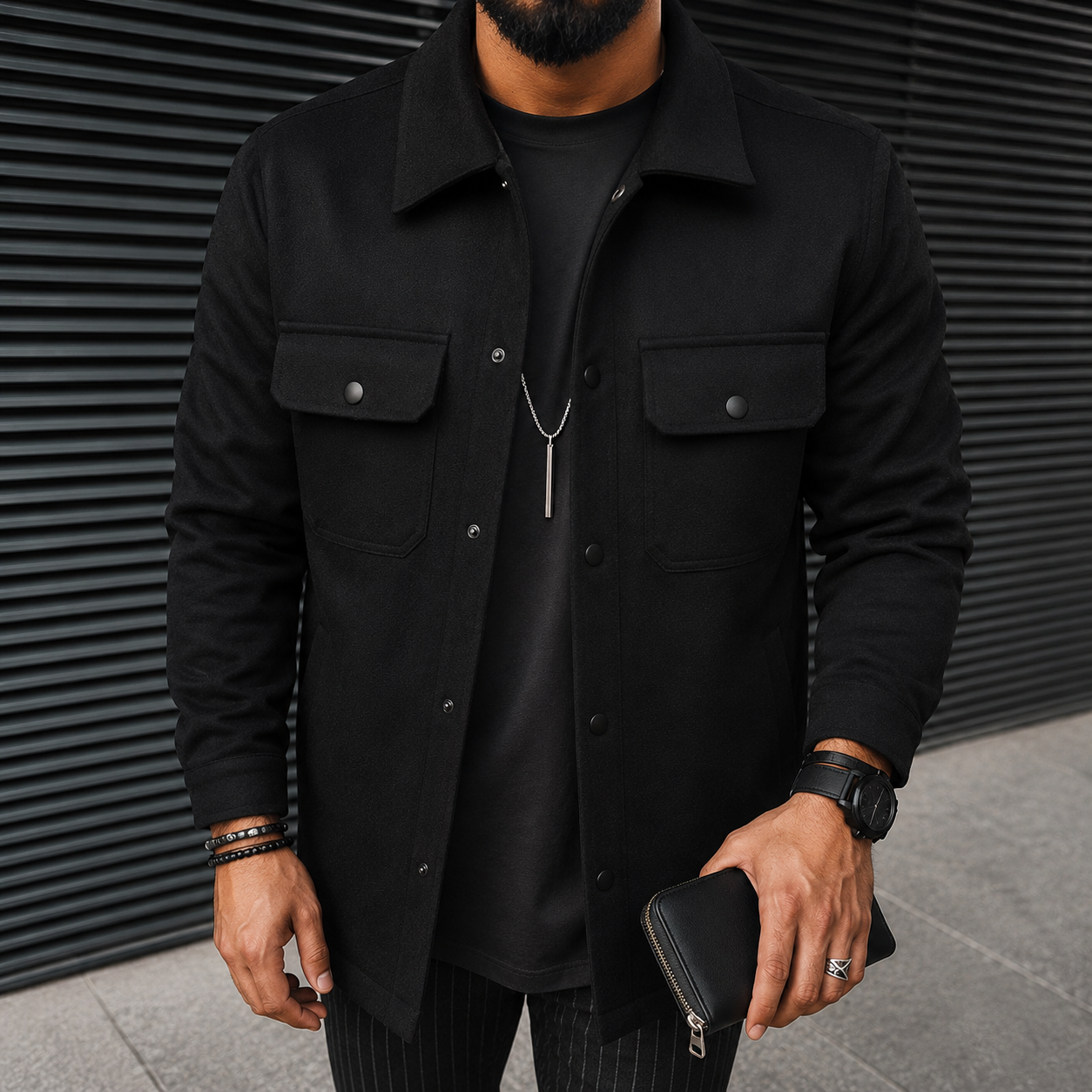 Finn - Bequemes Herren-Overshirt mit Knöpfen