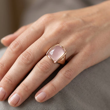 Sophia – Vintage-Ring in Roségold mit quadratischer Form