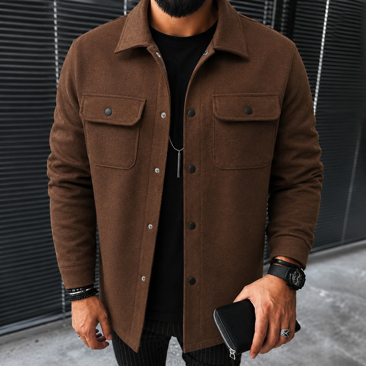 Finn - Bequemes Herren-Overshirt mit Knöpfen