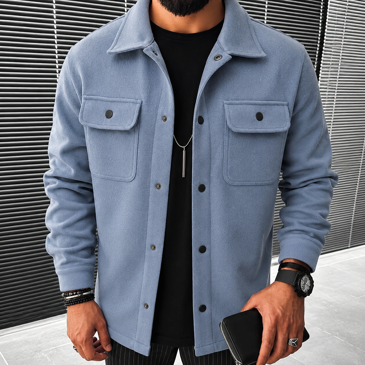 Finn - Bequemes Herren-Overshirt mit Knöpfen