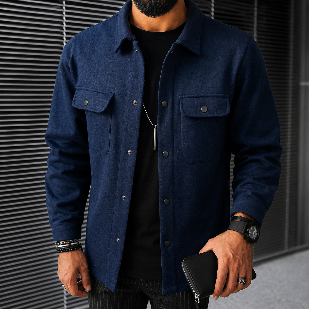 Finn - Bequemes Herren-Overshirt mit Knöpfen