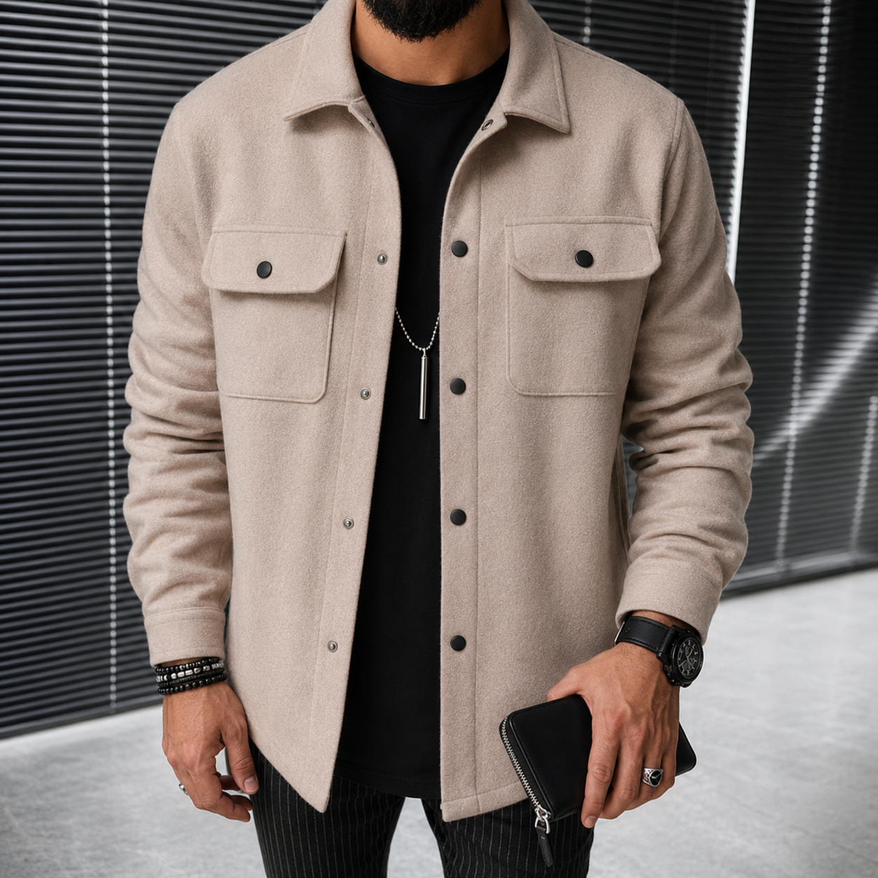 Finn - Bequemes Herren-Overshirt mit Knöpfen