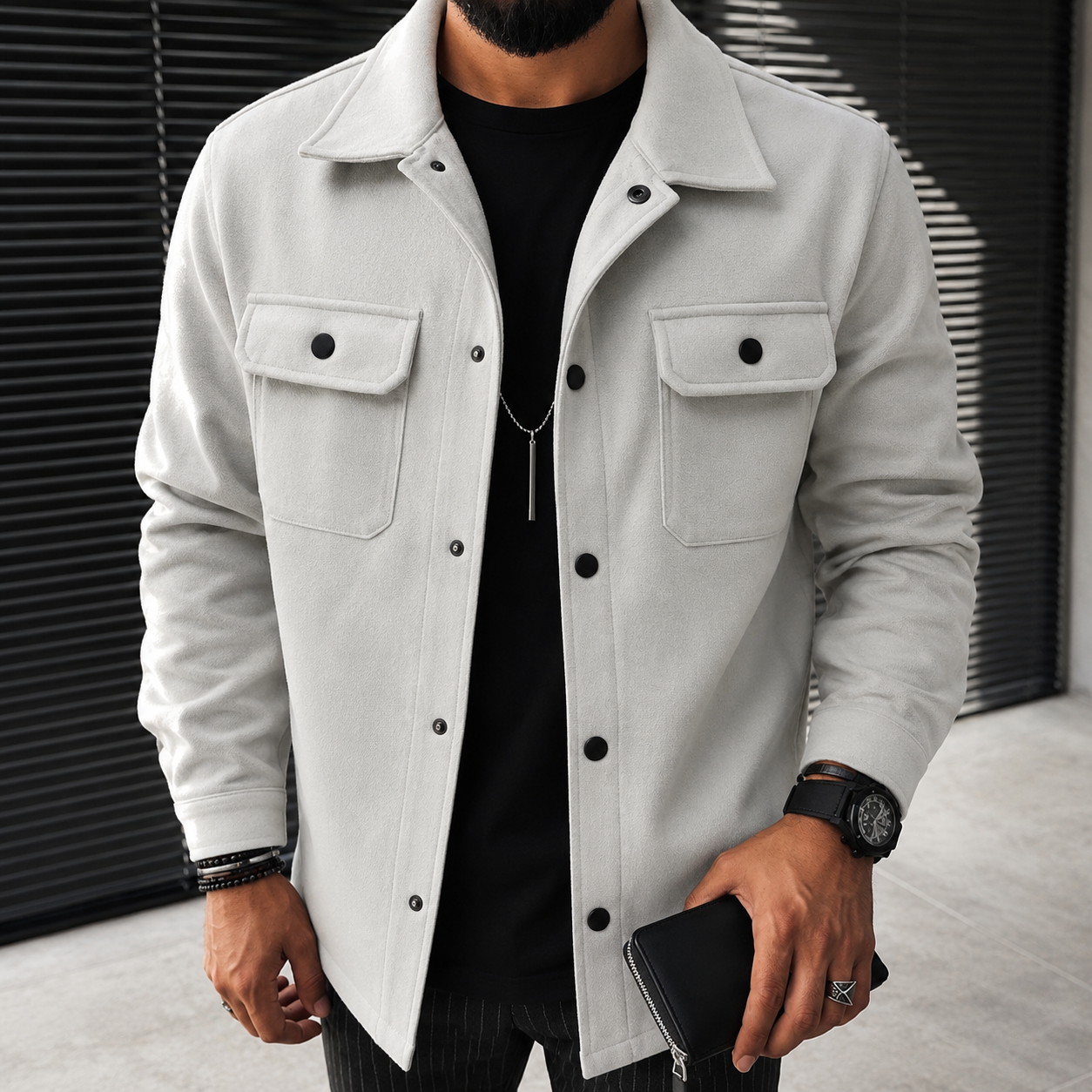Finn - Bequemes Herren-Overshirt mit Knöpfen