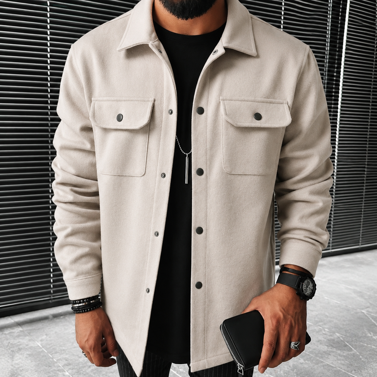 Finn - Bequemes Herren-Overshirt mit Knöpfen
