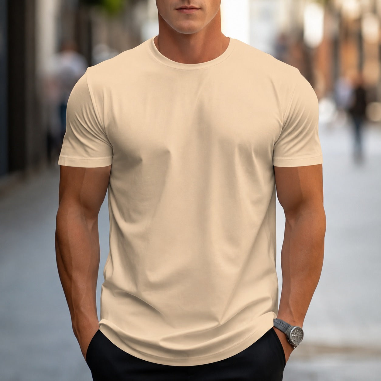 Owen - Klassisches, einfarbiges Herren-T-Shirt