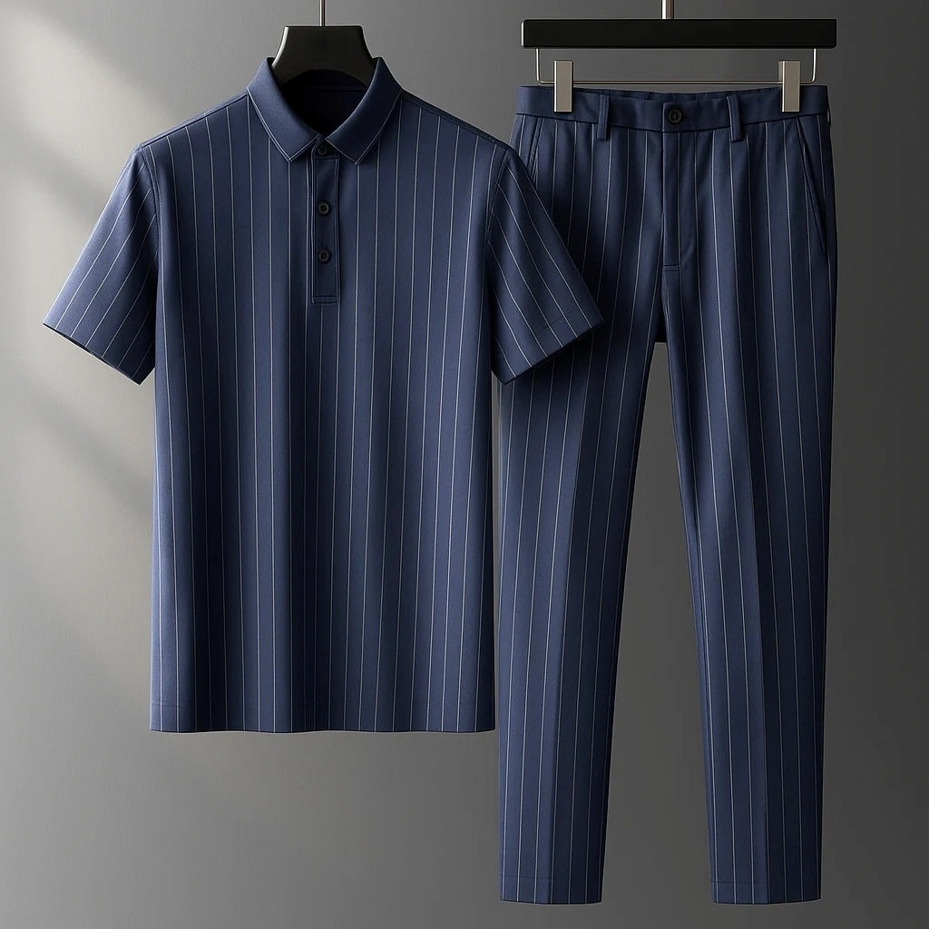Donny - Entspanntes gestreiftes Polo-Set