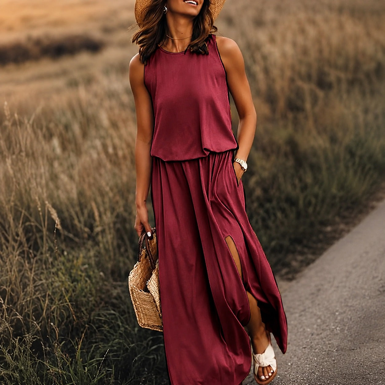 Edna - Entspanntes Boho-Maxikleid aus Modal