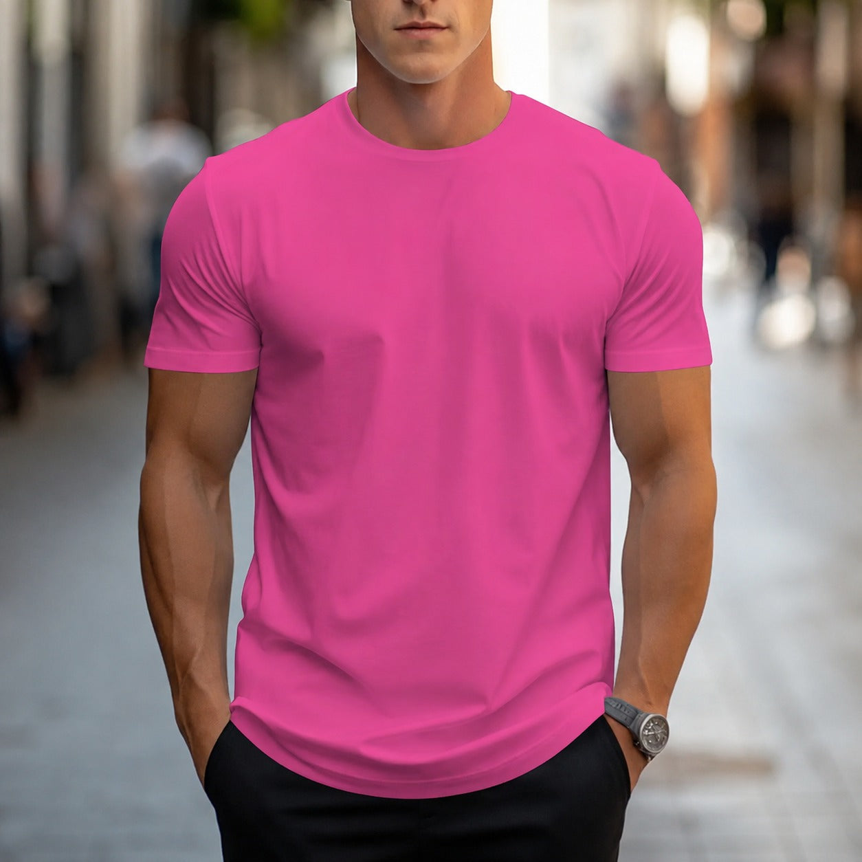 Owen - Klassisches, einfarbiges Herren-T-Shirt