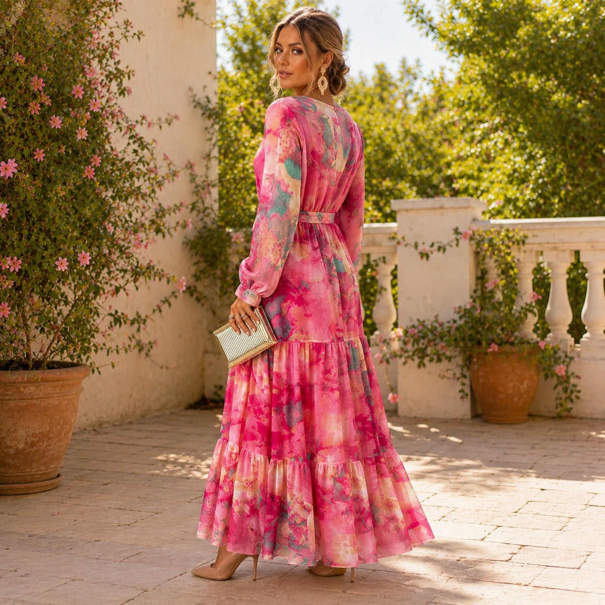 Carroll - Langes Kleid mit Blumendesign