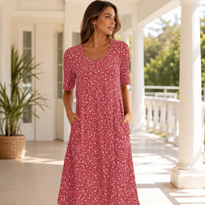 Yasmin - Kurzes Kleid mit Blumenprint und Ärmeln