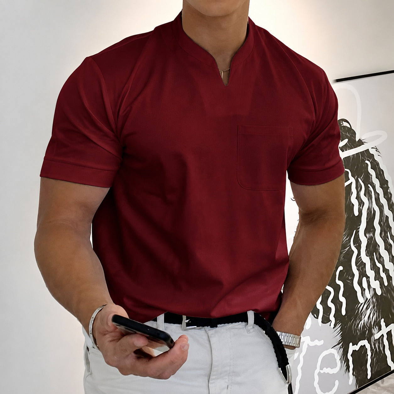Jason - Herren-Trainingsshirt mit kurzen Ärmeln