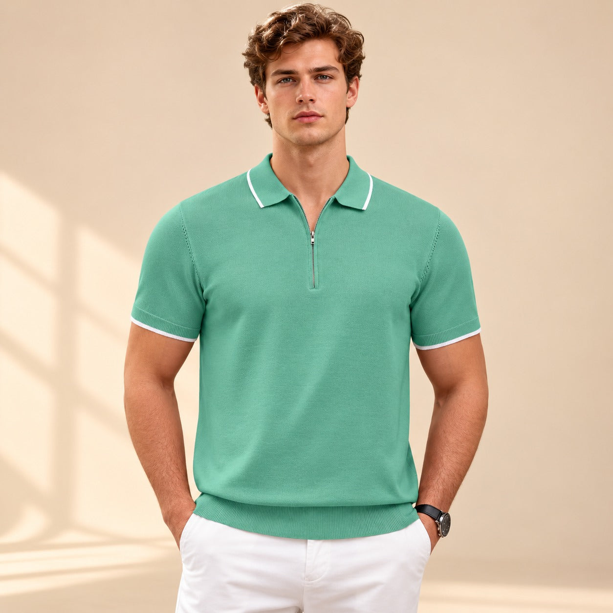 Leonard - Lässiges Poloshirt mit Reißverschluss