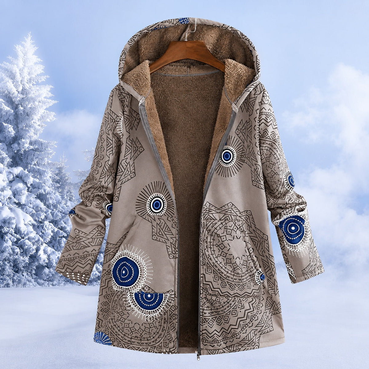 FluffCoat - Bunte, stilvolle Winterjacke