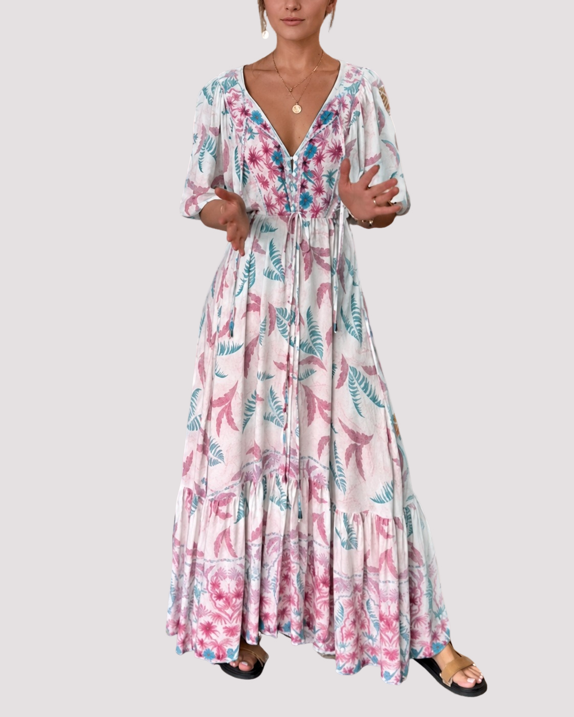 Ashley - Langes Maxikleid mit Blumen