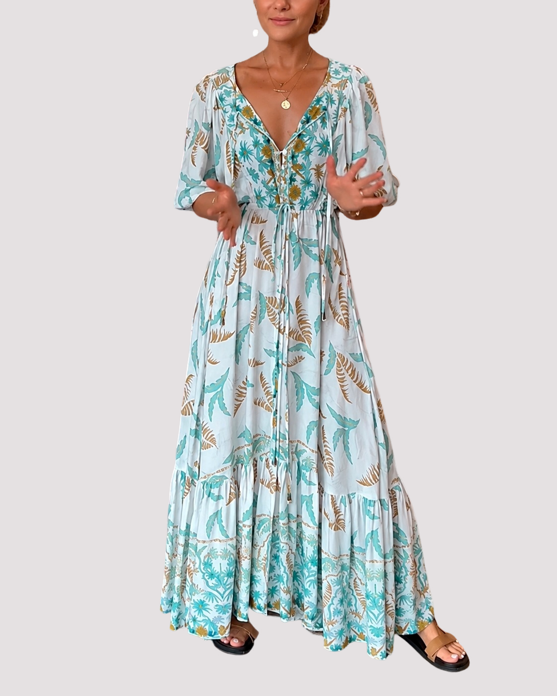 Ashley - Langes Maxikleid mit Blumen