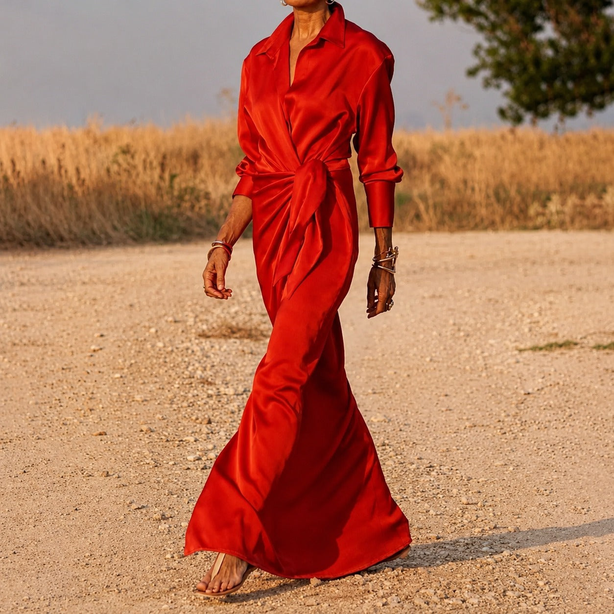 Connie - Langärmliges Wickelkleid