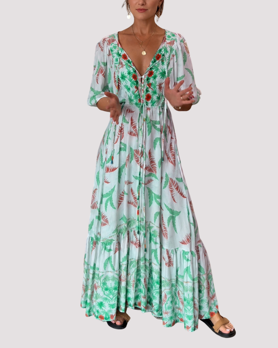 Ashley - Langes Maxikleid mit Blumen