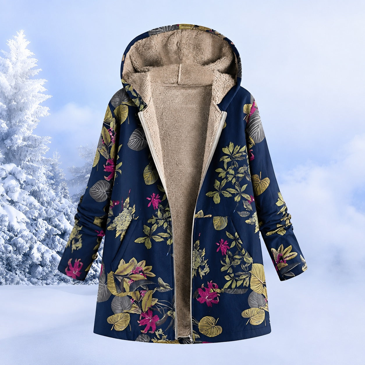 FluffCoat - Bunte, stilvolle Winterjacke