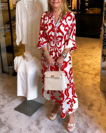 Daisie - Elegantes Kleid mit V-Ausschnitt in weiter Form