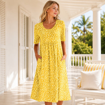 Yasmin - Kurzes Kleid mit Blumenprint und Ärmeln