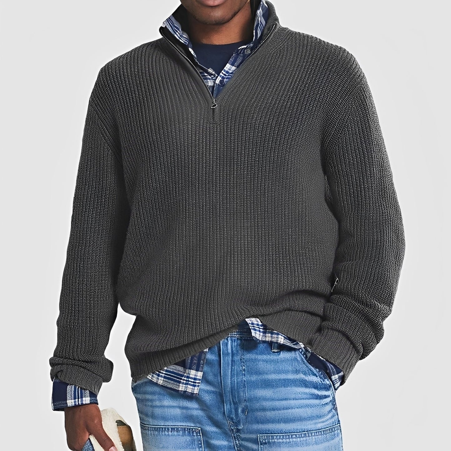 Sean - Herrenpullover mit Zipper