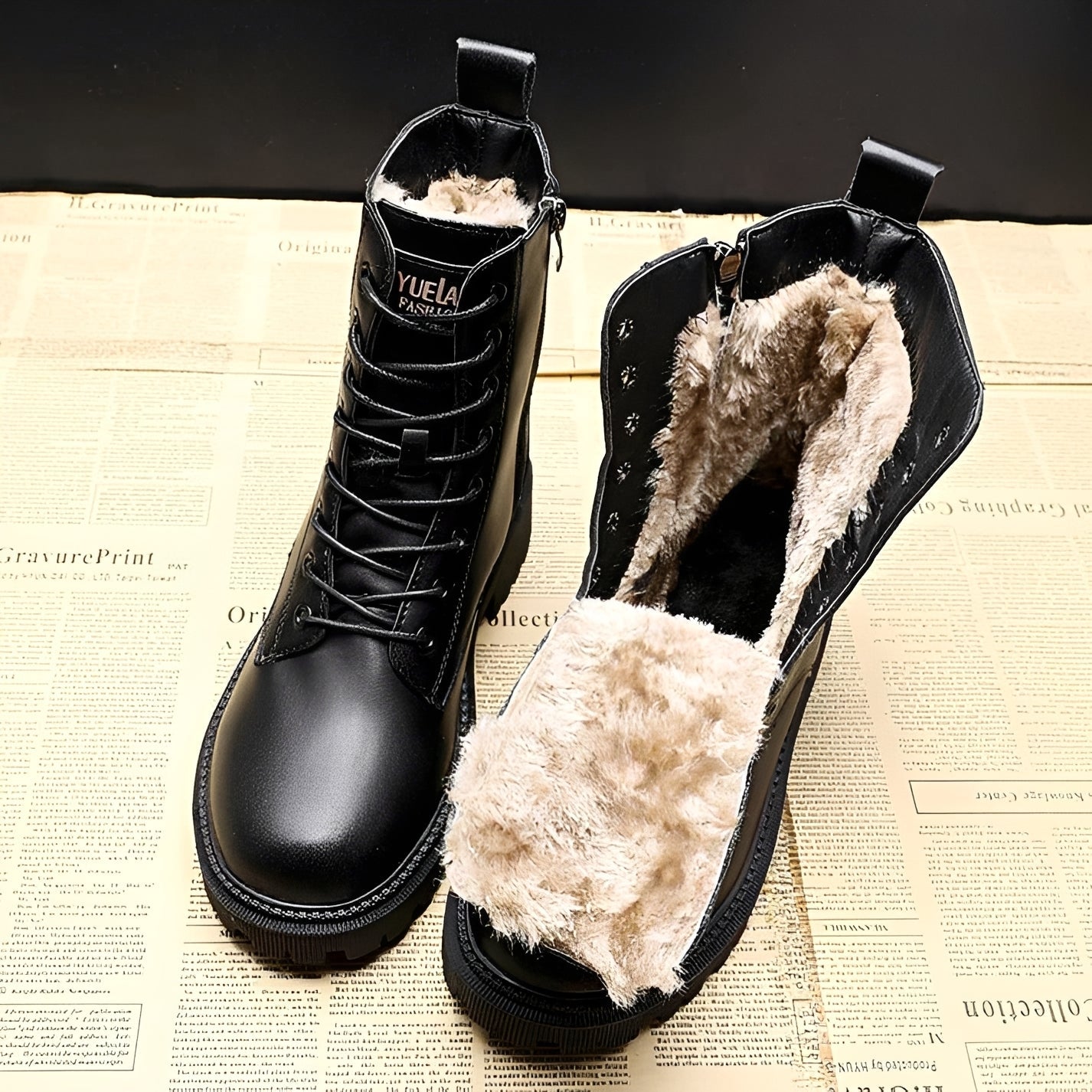 Adelpha - Schwarze Stiefel für kalte Wintertage