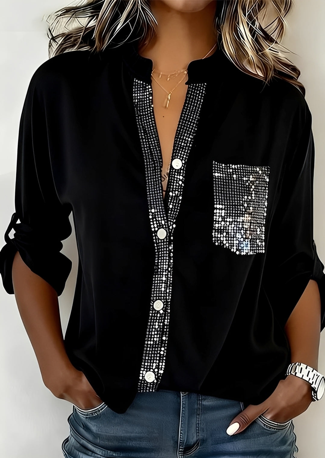 Xanthe - Elegantes Pailletten-Top
