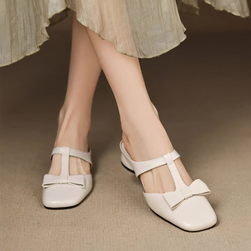 Jean - Elegante Mules-Sandalen mit Schleife