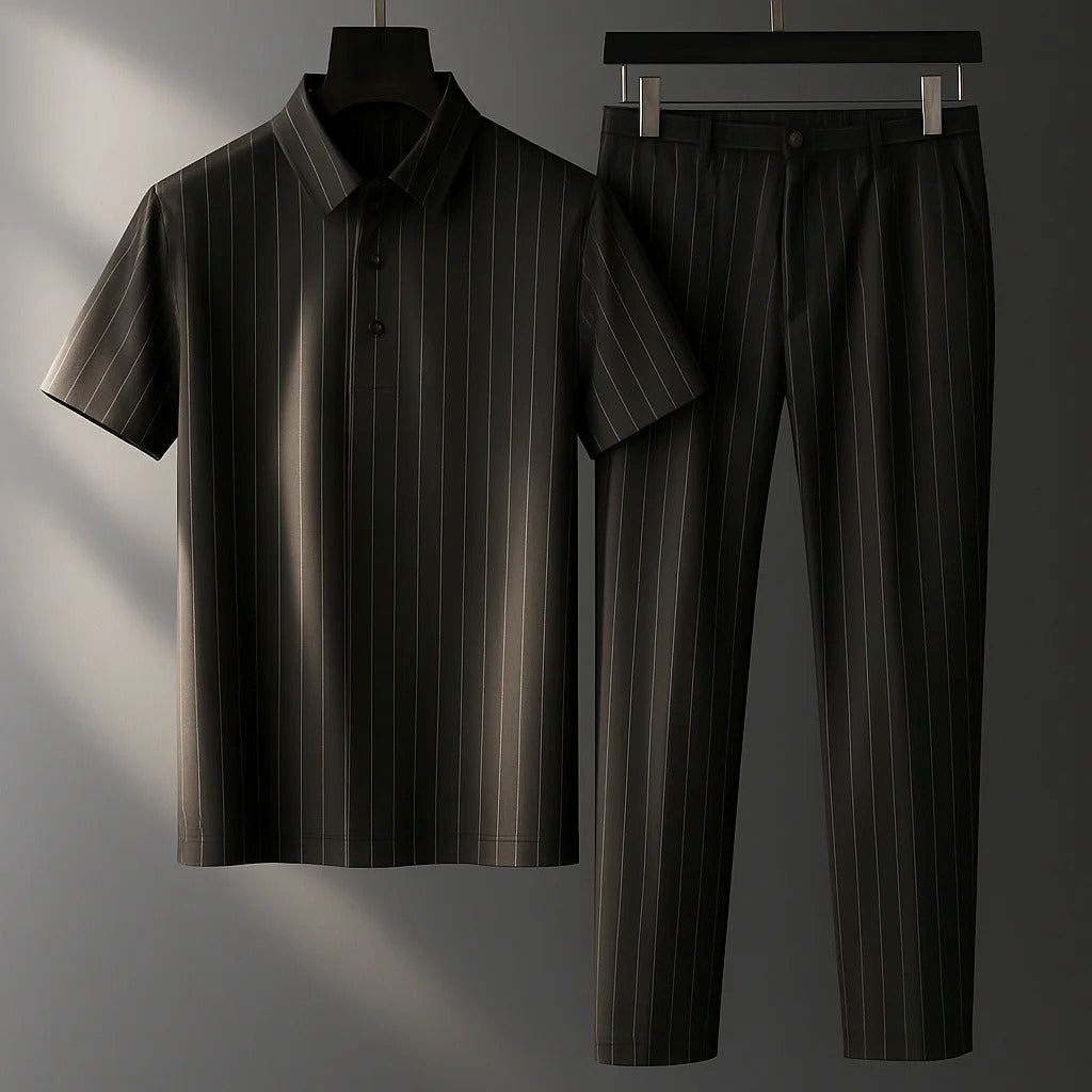 Donny - Entspanntes gestreiftes Polo-Set