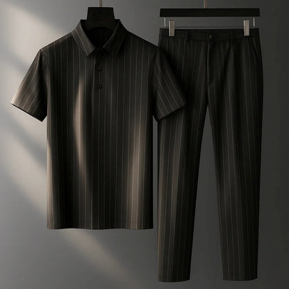 Donny - Entspanntes gestreiftes Polo-Set
