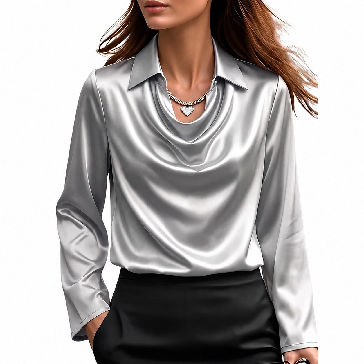 Dionne - Elegante Damenbluse mit langen Ärmeln