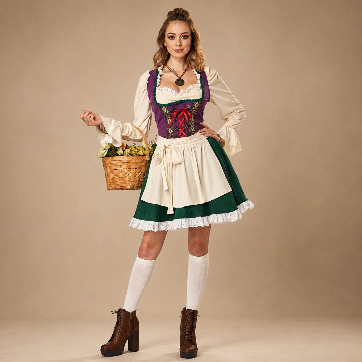 Eleanor - Oktoberfest-Kleid für besondere Anlässe mit langen Ärmeln (Futter nicht enthalten)