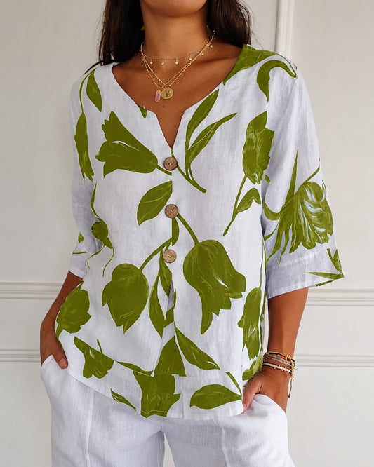 Chiara - Stilvolle Blumenbluse