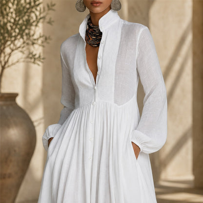 Kyran - Elegantes langes Kleid mit langen Ärmeln