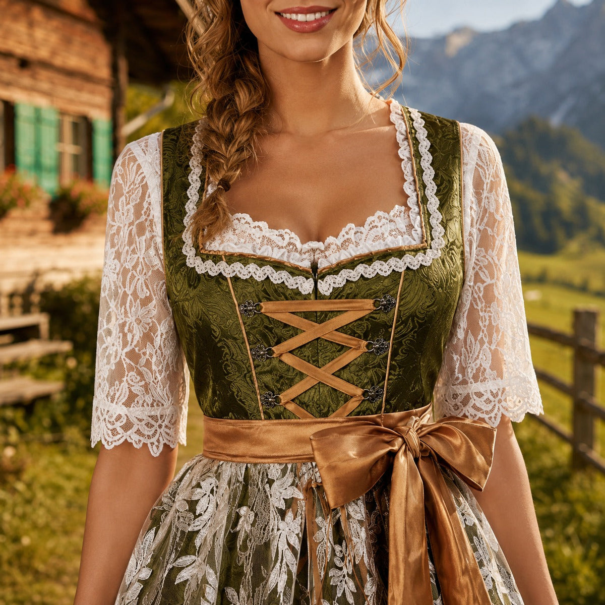 Nadia - Ein klassisch-elegantes, traditionelles Oktoberfestkleid (Futter nicht enthalten)
