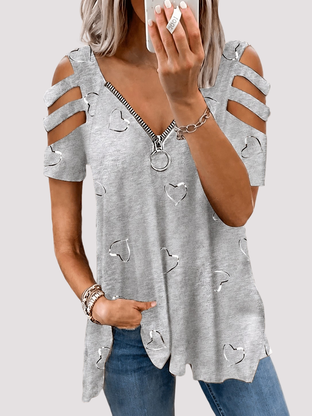 Saira - Elegantes Hemd mit Reißverschluss