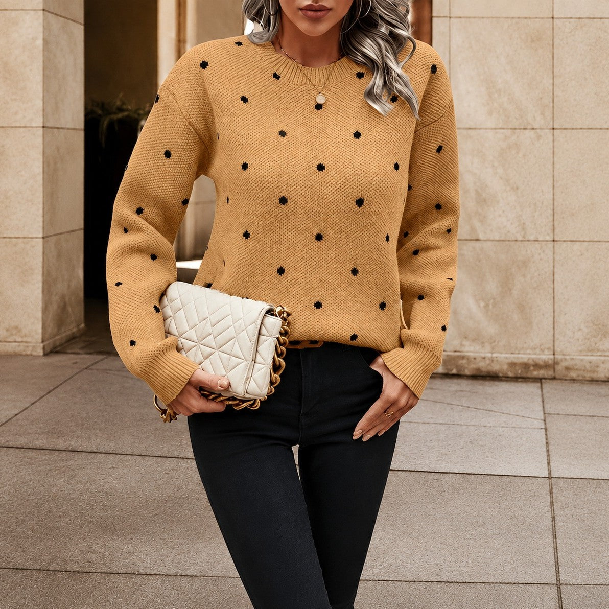 Karly - Damenpullover mit Punktedessin
