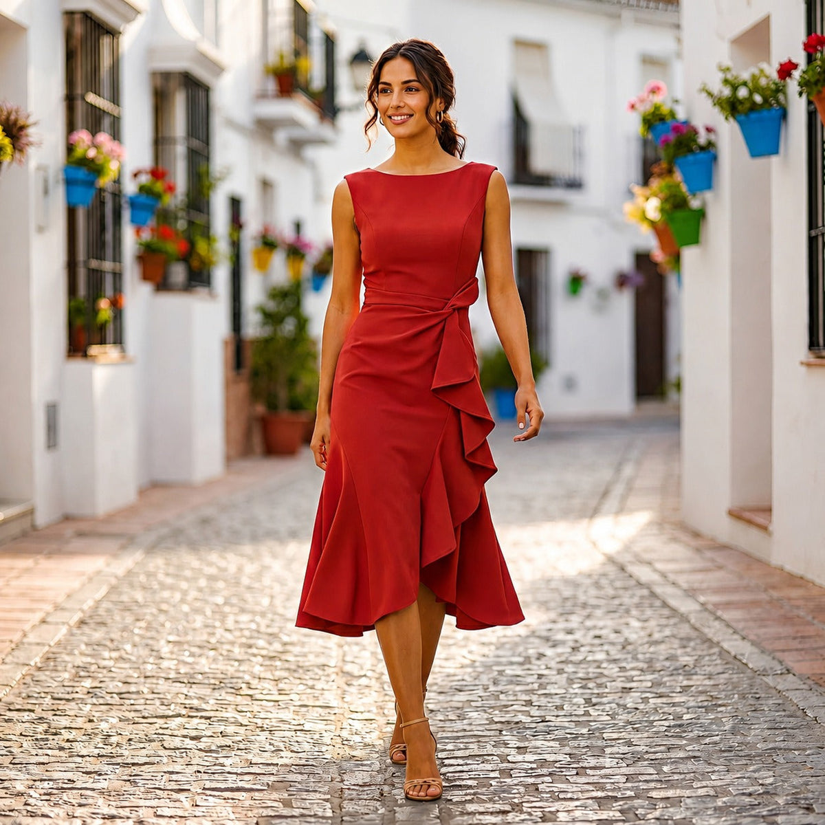 Jaiden - Elegantes Midikleid mit Falten