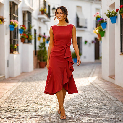 Jaiden - Elegantes Midikleid mit Falten