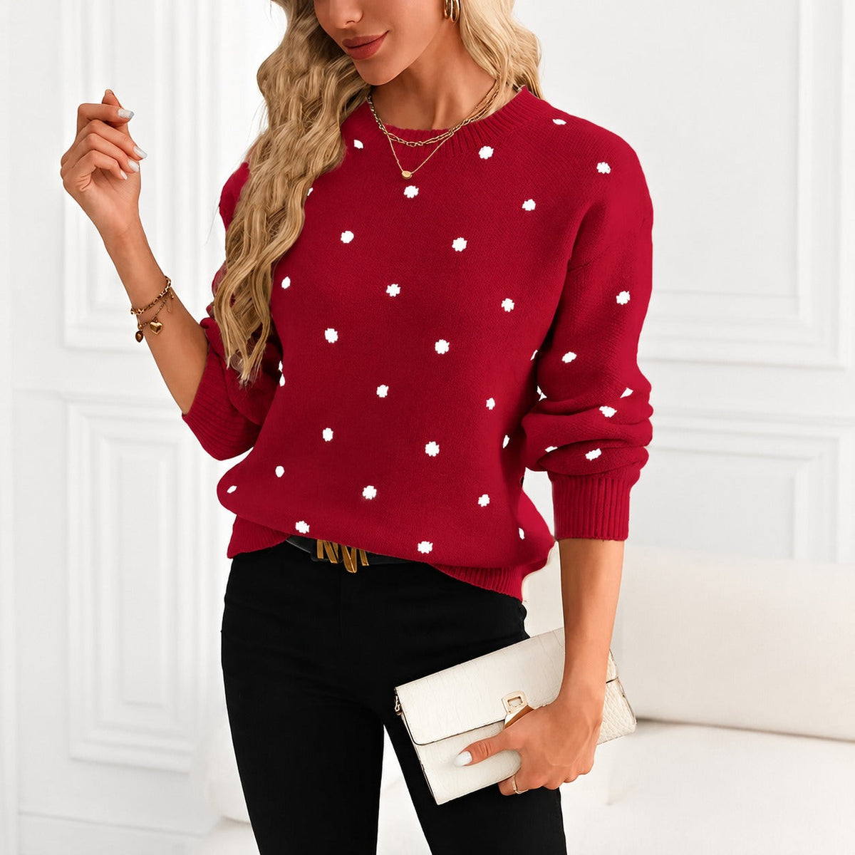 Karly - Damenpullover mit Punktedessin