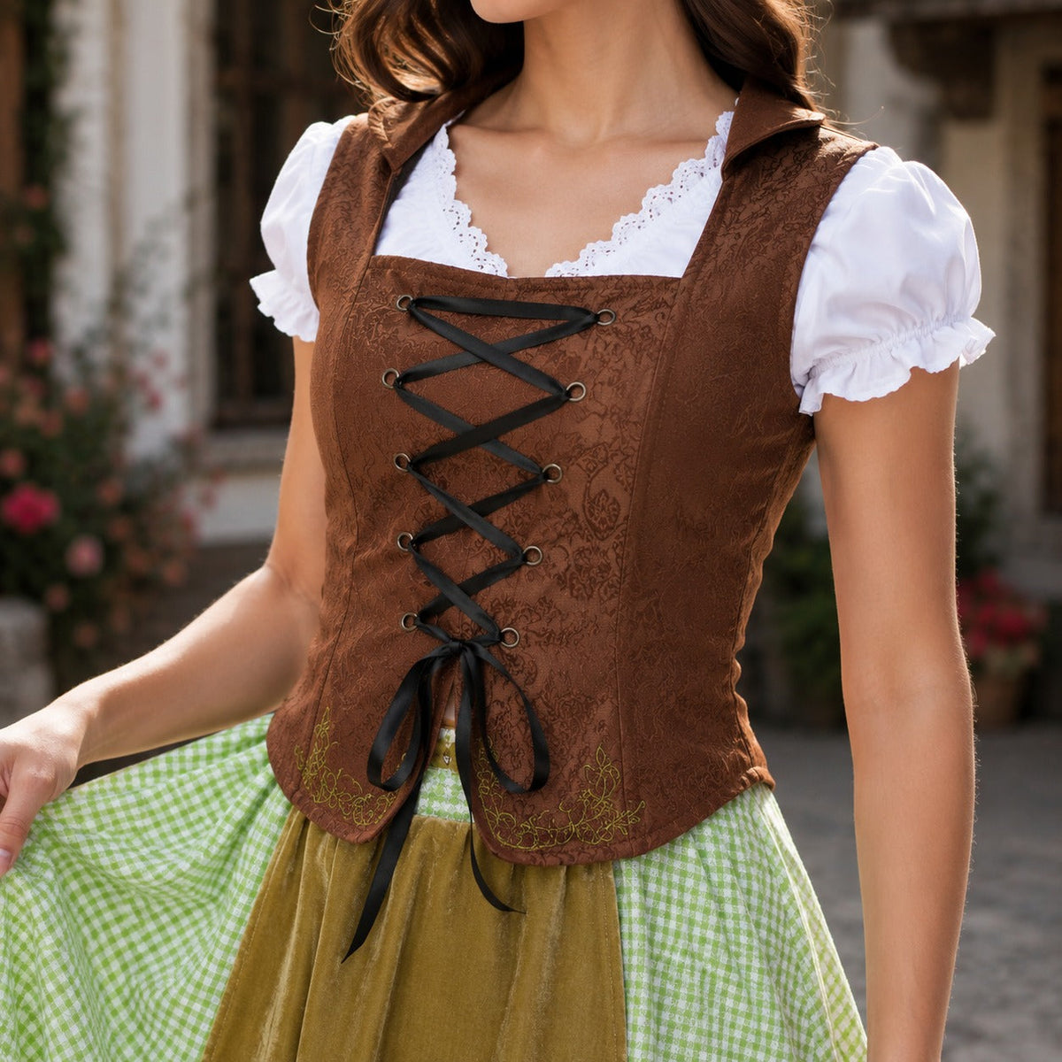 Massey - Bequemes festliches Oktoberfest-Midikleid (Futter nicht enthalten)