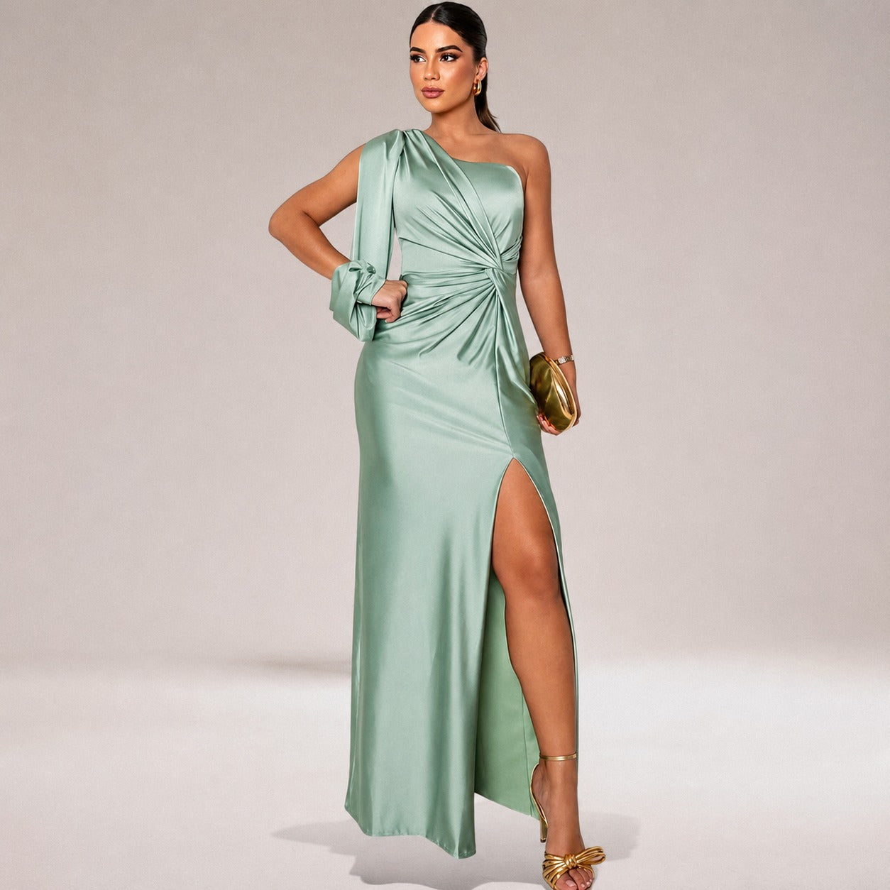 Marianne - Elegantes Kleid mit asymmetrischer Schulterpartie