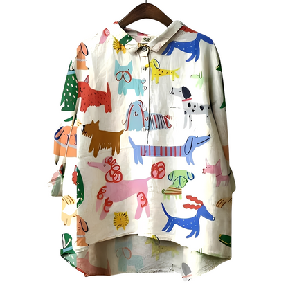 Eyden - Damenbluse mit langen Ärmeln und Design
