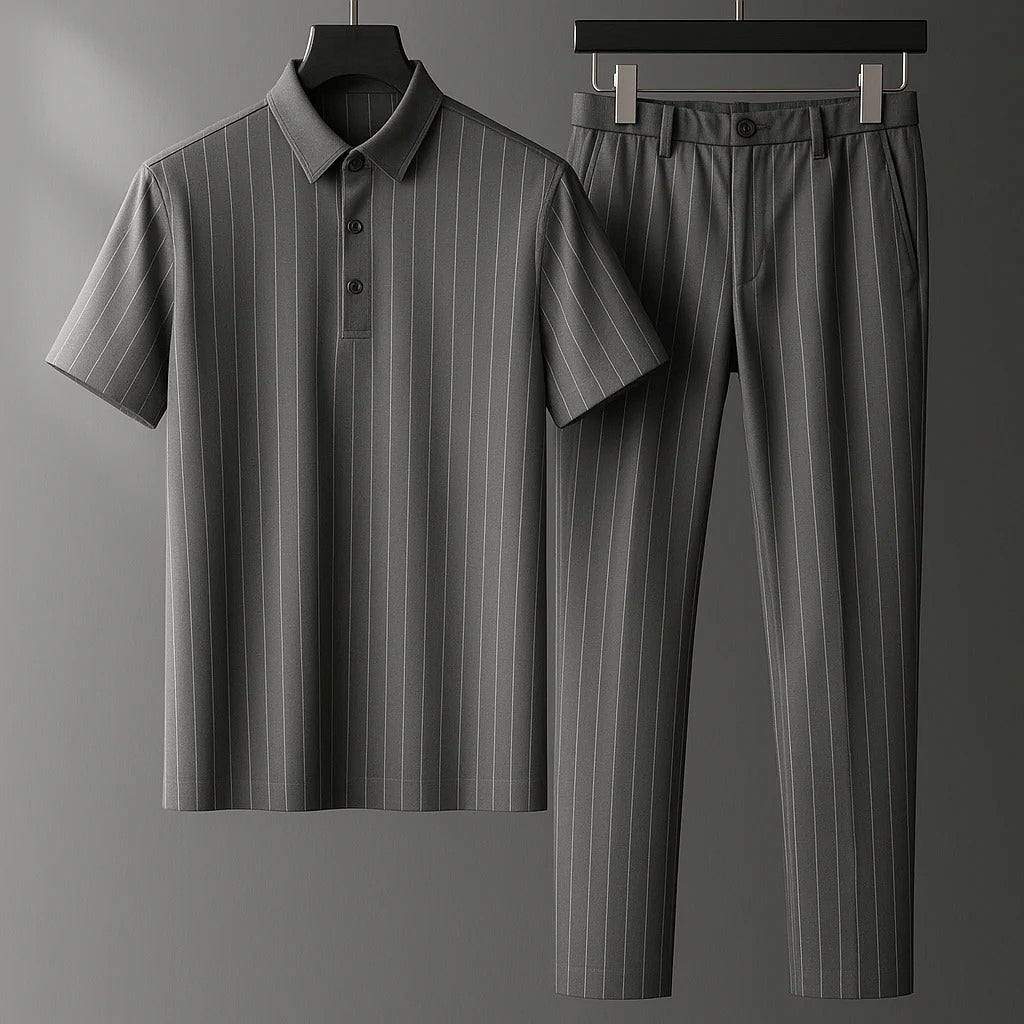 Donny - Entspanntes gestreiftes Polo-Set