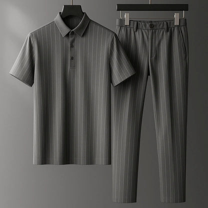 Donny - Entspanntes gestreiftes Polo-Set