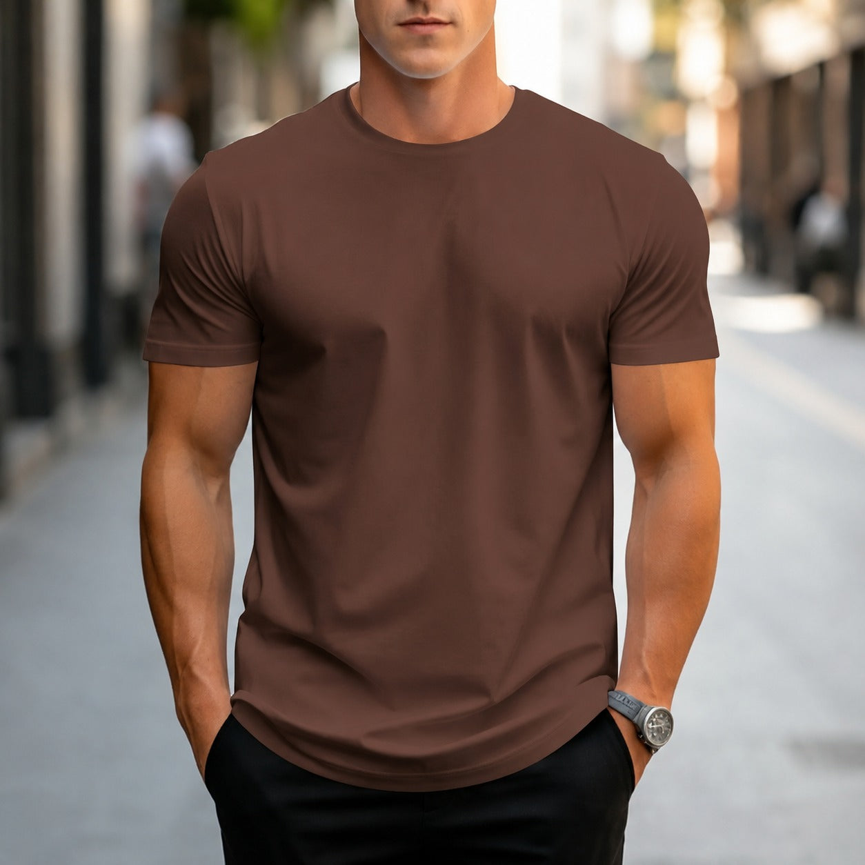 Owen - Klassisches, einfarbiges Herren-T-Shirt