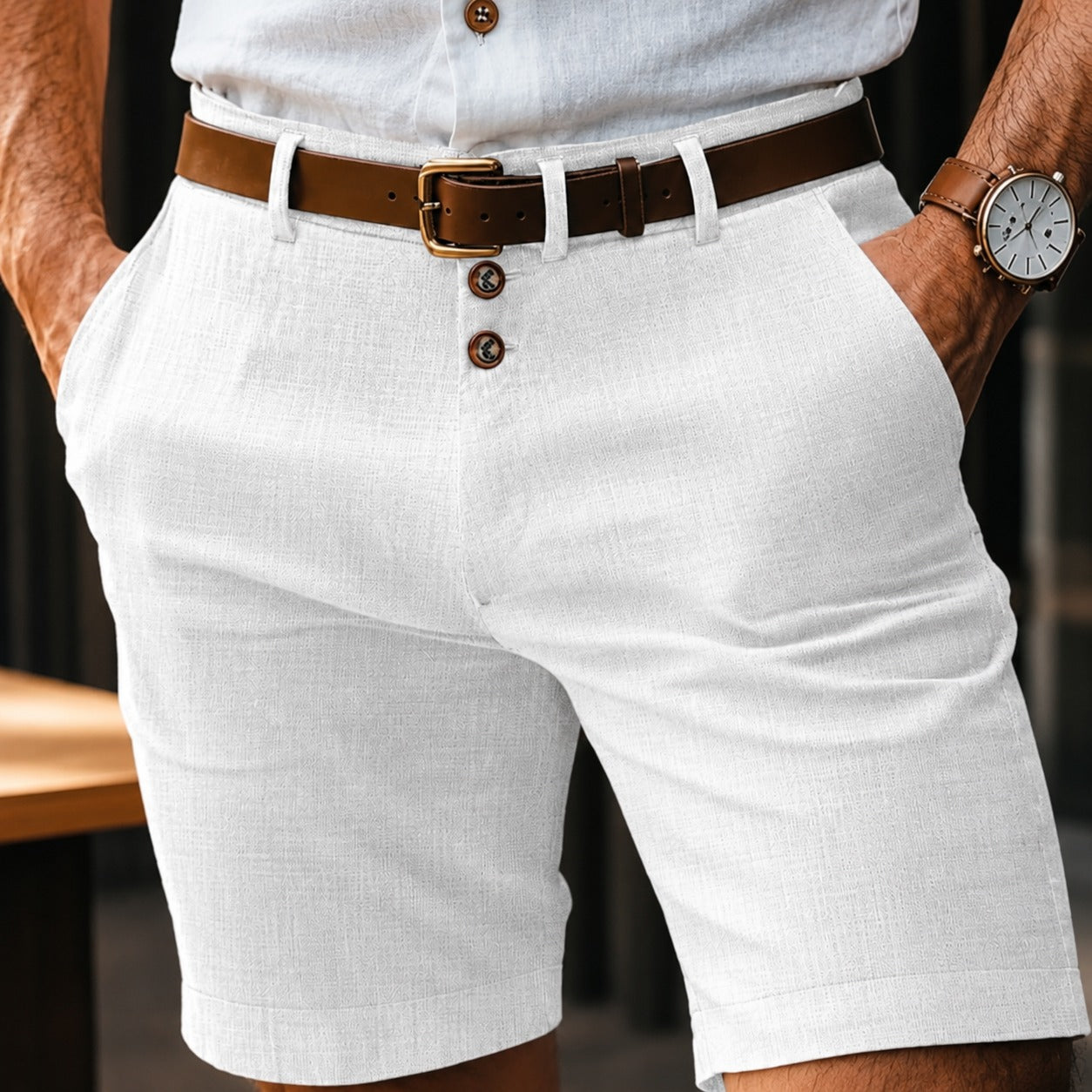 Herbie - Freizeithose mit Knopfdetails
