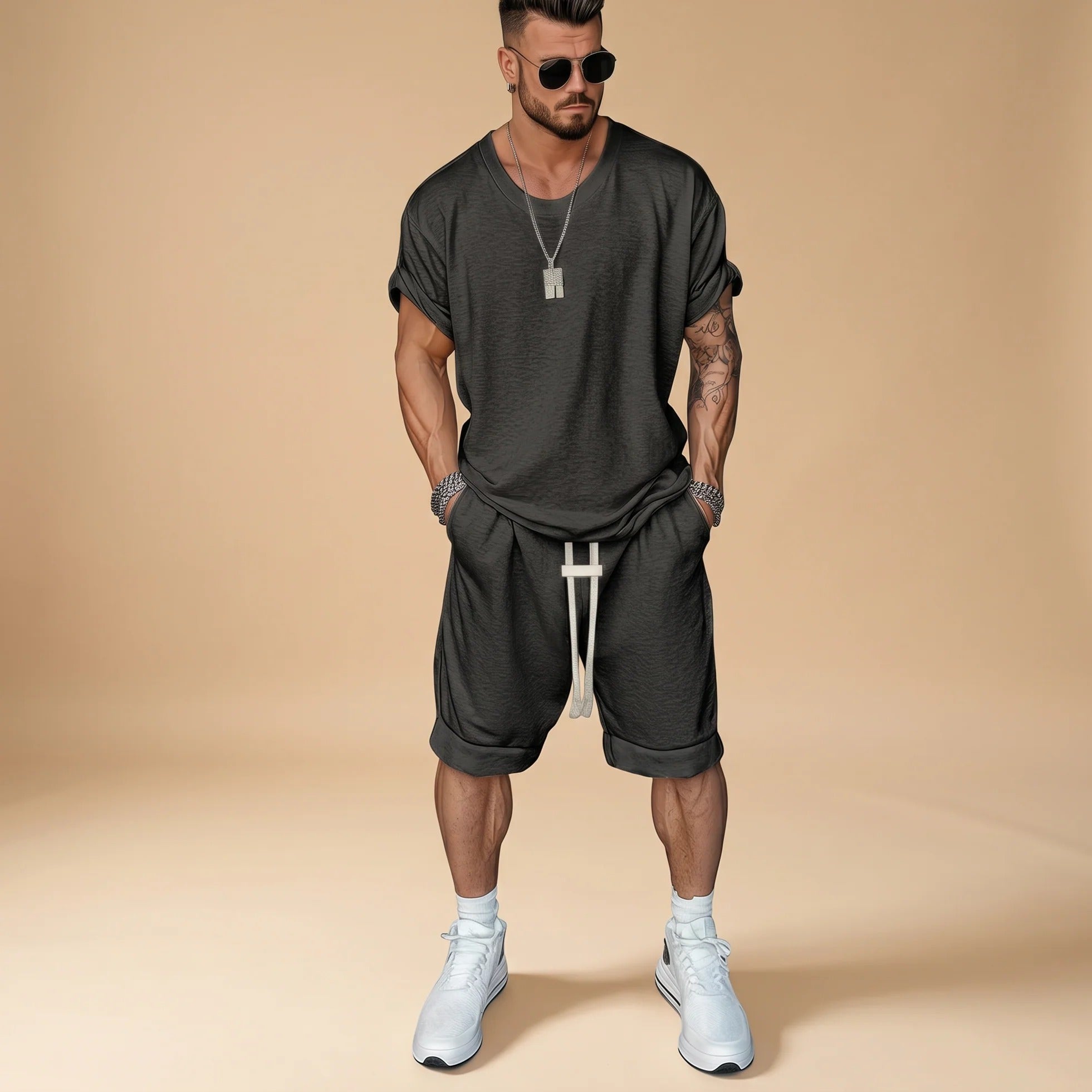 Alan - Komfortables Set mit Hemd und Shorts