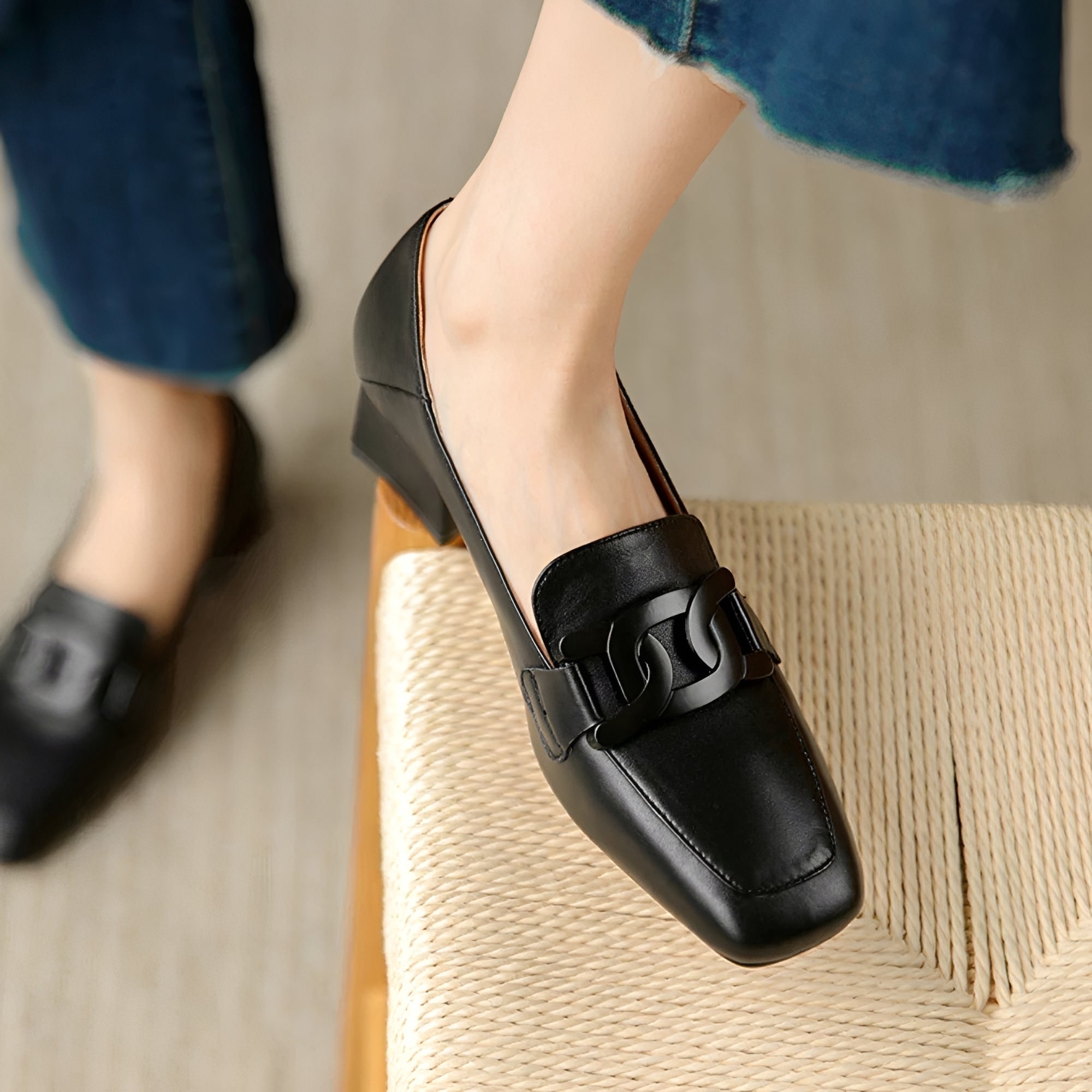 Maisha - Modische Mokassinabsatzschuhe